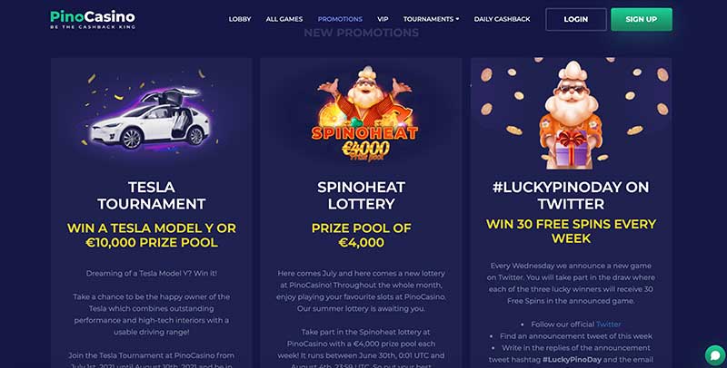 PinoCasino live casino tafel met Evolution dealer